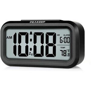 Digital Alarm Clock Night Light Small Battery Operated Indoor Temperature Desk C